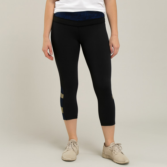 Lululemon Run Inspire Crop II Sashiko Black Fa14 Quilt 23 Leggings - Size 6 - Picture 1 of 11